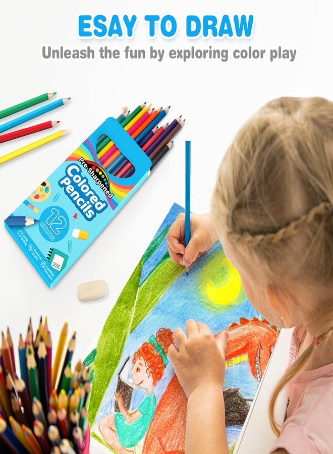 V-Opitos 48 Count Colored Pencils, 4 Packs Pre-sharpened Coloring Pencils for Kids in 12 Colors, Bulk School Supplies for Teachers, Ideal Back to School Supplies & Classroom Prizes - Image 5